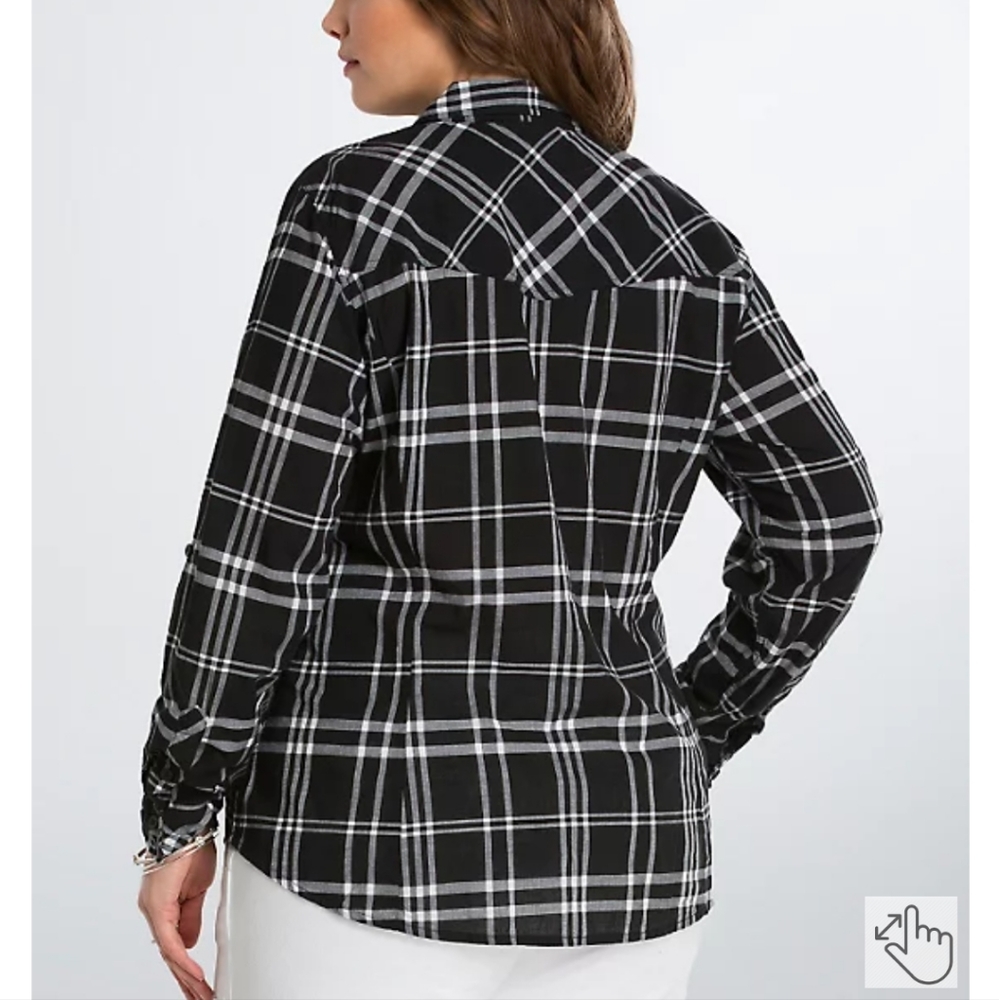 TORRID PLAID CAMP SHIRT - Picture 2 of 9